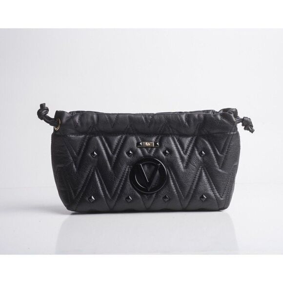 Mario Valentino Crossbody Bag Abigail Sauvage Rockstud Leather Chevron Black - Picture 1 of 7